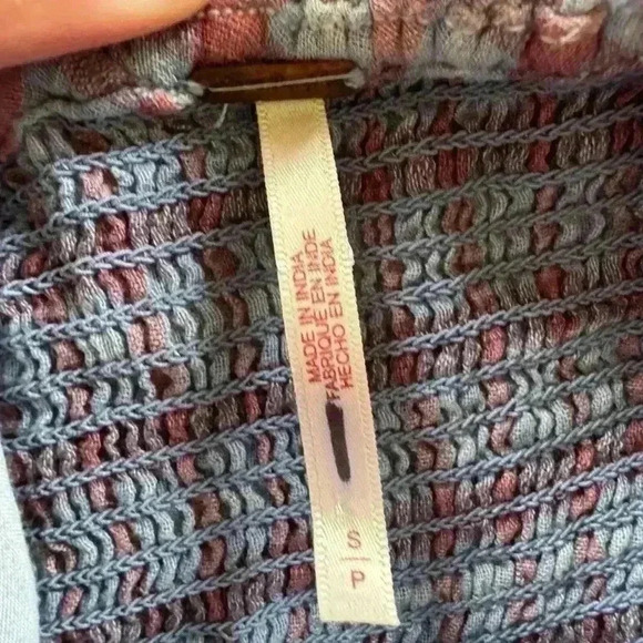 Free People Gone Rogue Ruffle Top Plaid Button Up size S - Picture 3 of 4